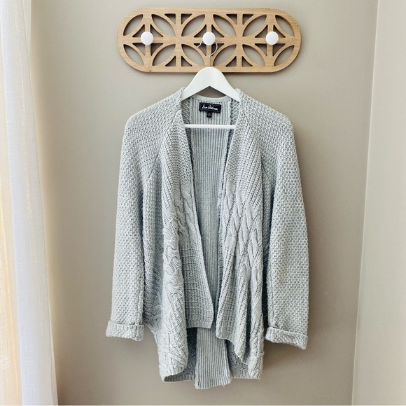 Sam Edelman Open Front Knit Cardigan Gray Sz Medium - Picture 1 of 9